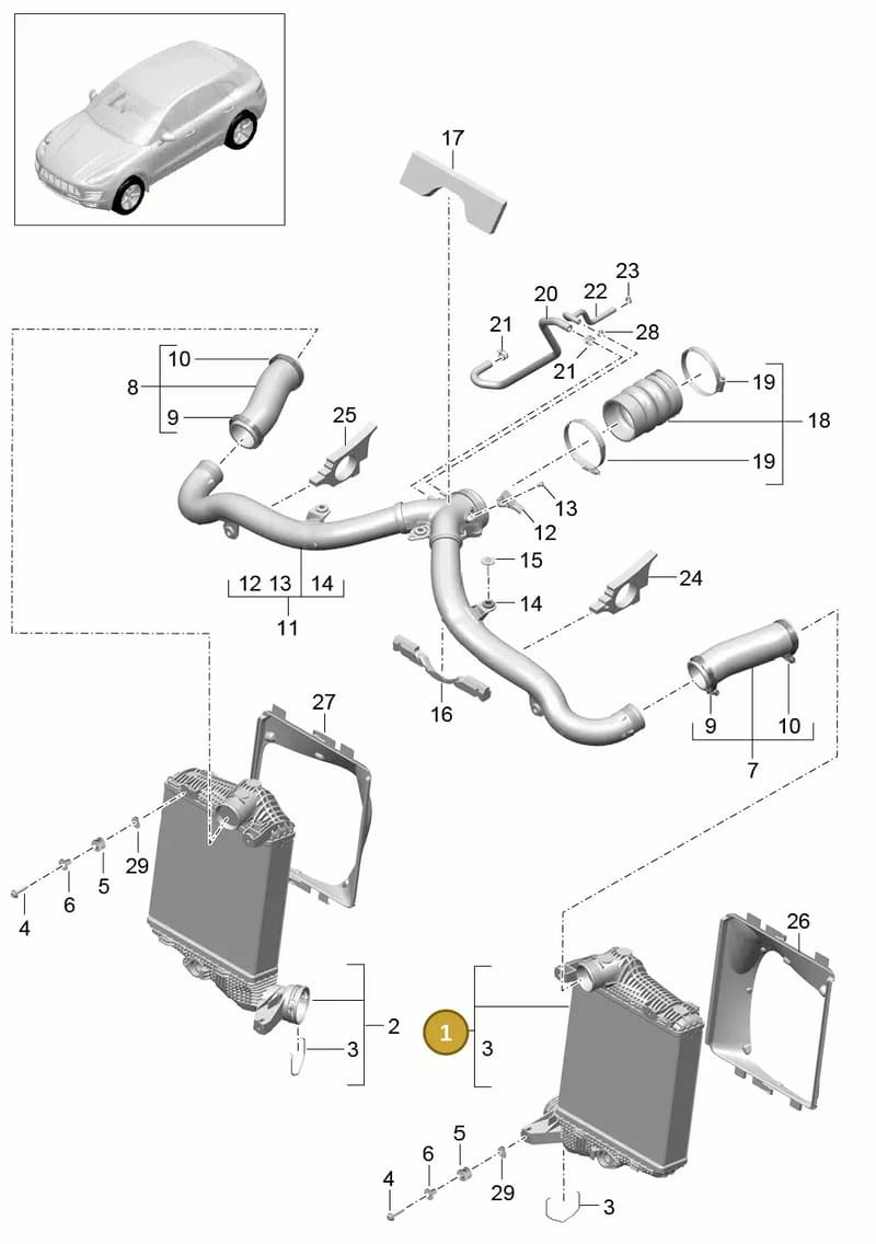 8R0145790A — Porsche Macan (2013-2018) diagram p44107070, position 1