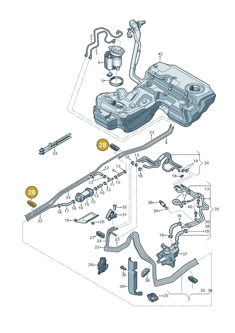 8R0201190E — Audi A4 av. 2.0 tdi (2011-2015) diagram 636201270, position 28