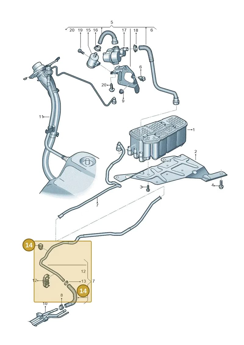 8R0201449J — Audi A8 (2017-2025) diagram 838201085, position 14