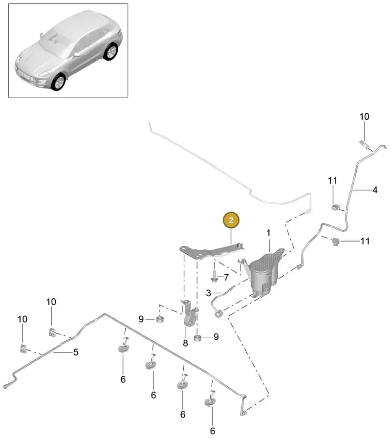 8R0201827D — Porsche Macan (2013-2018) diagram p44201050, position 2