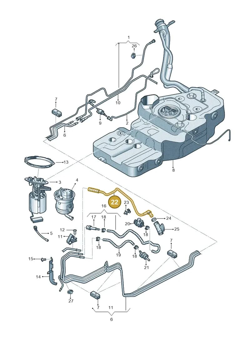 8R0201934B — Audi Q5 (2009-2018) diagram 647201300, position 22