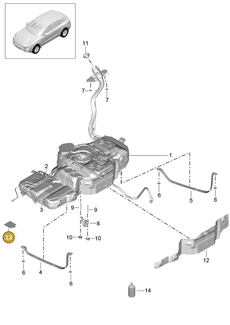 8R0201963A — Porsche Macan (2013-2018) diagram p44201000, position 13
