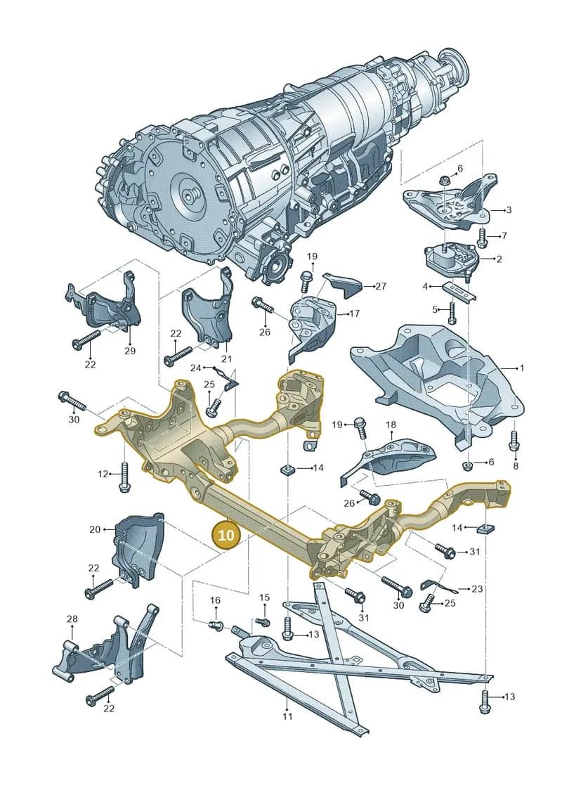 8R0399315K — Audi Q5 qu. 2.0 TDI (2008-2012) diagram 620399700, position 10