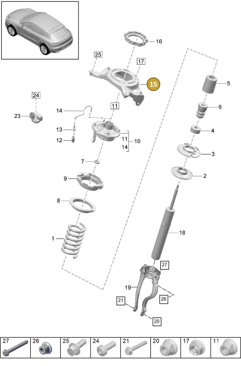 8R0412391A — Porsche Macan (2018-2022) diagram p52402000, position 15