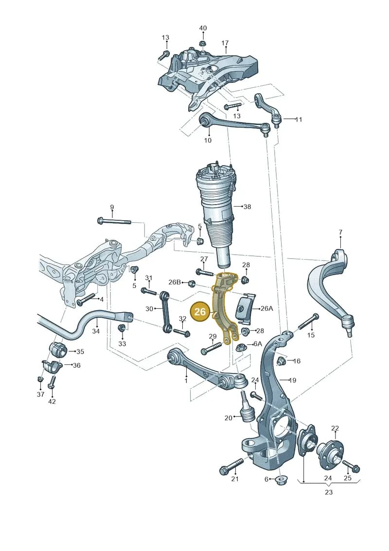 8R0413037C — Audi A8 (2013-2018) diagram 771407000, position 26
