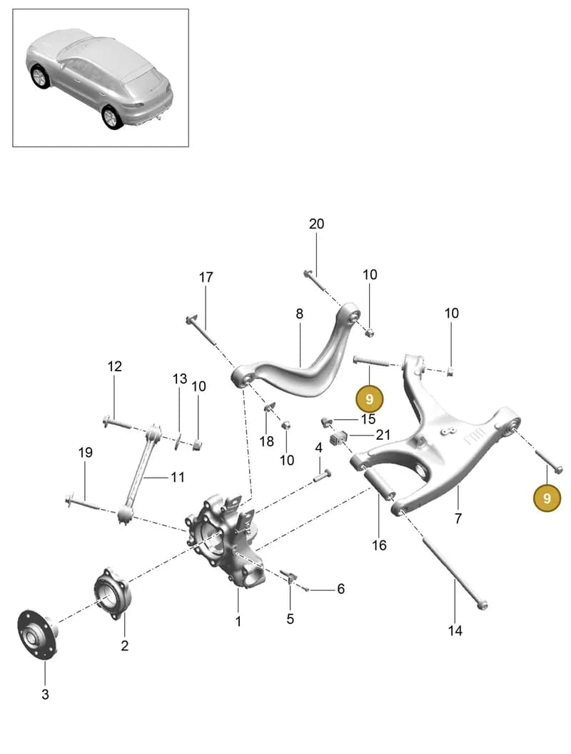 8R0505414A — Porsche Macan (2013-2018) diagram p44501000, position 9