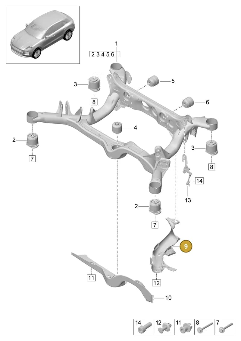 8R0505414A — Porsche Macan (2018-2022) diagram p52501000, position 9