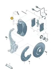 8R0615108H Audi Caliper without Brake Pads