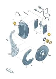 8R0698471B Audi Set of Gaskets for Brake Caliper Housing
