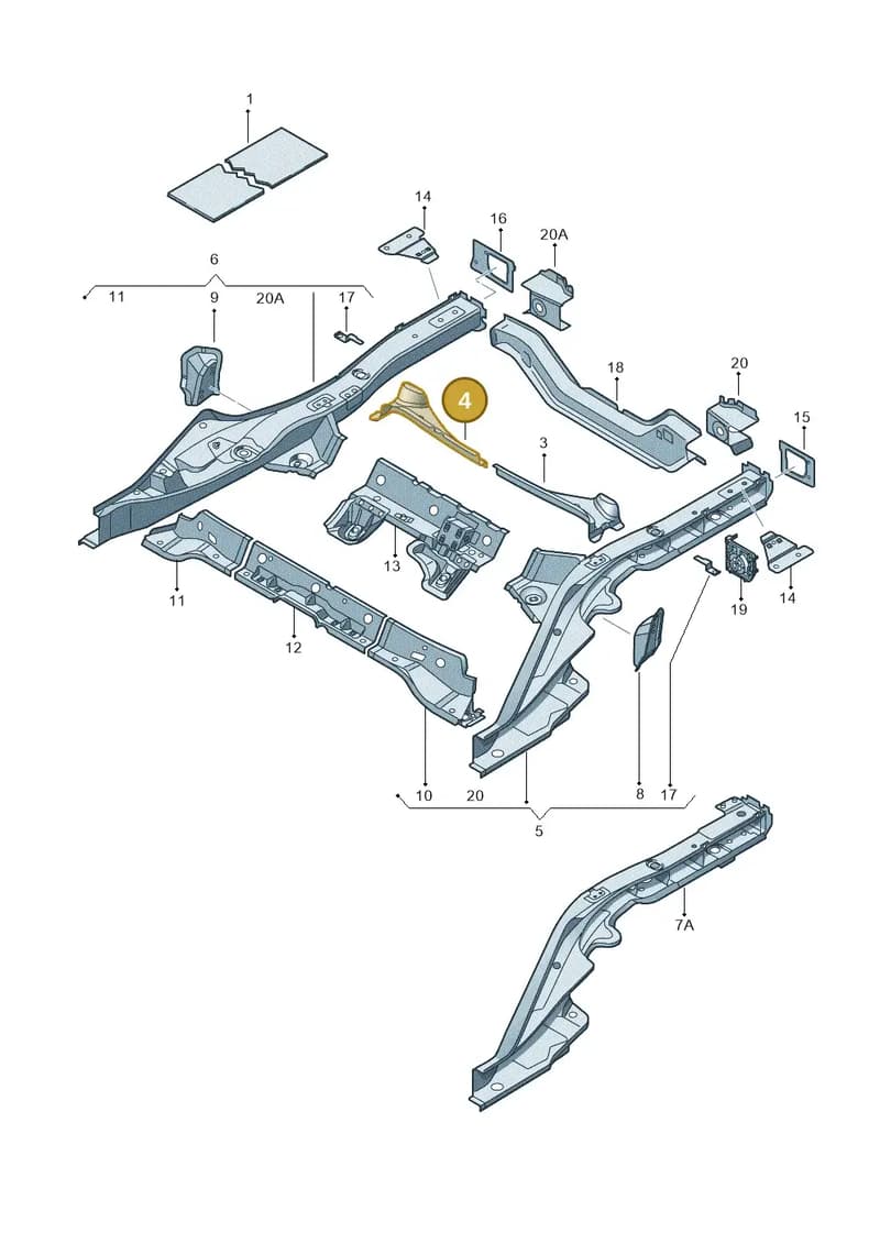 8R0803348A — Audi Q5 qu. 2.0 TDI (2012-2017) diagram 249803400, position 4