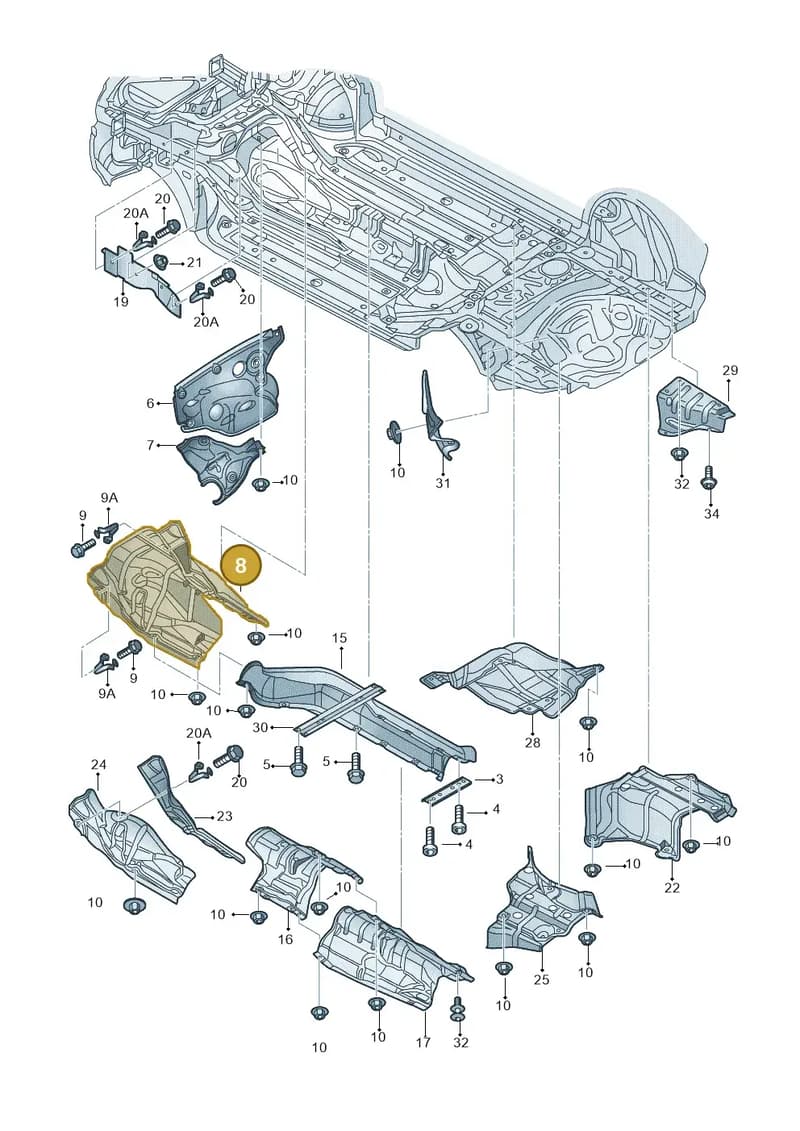 8R0803979M — Audi Q5 qu. 2.0 TDI (2012-2017) diagram 249804000, position 8