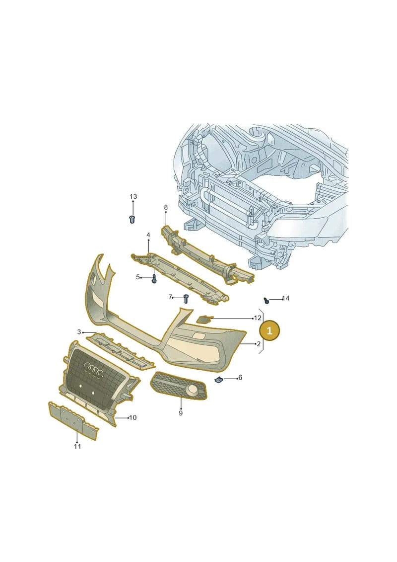 8R0807105DGRU — Audi Q5 (2009-2018) diagram 687807020, position 1