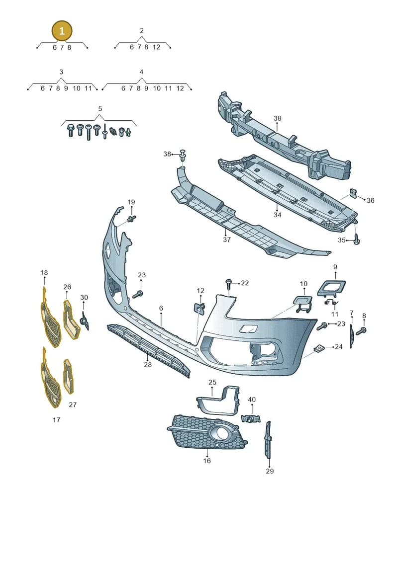 8R0807105DGRU — Audi Q5 qu. 2.0 TDI (2012-2017) diagram 751807300, position 1
