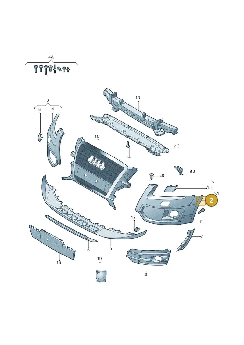 8R0807107JGRU — Audi Q5 (2009-2018) diagram 687807031, position 2