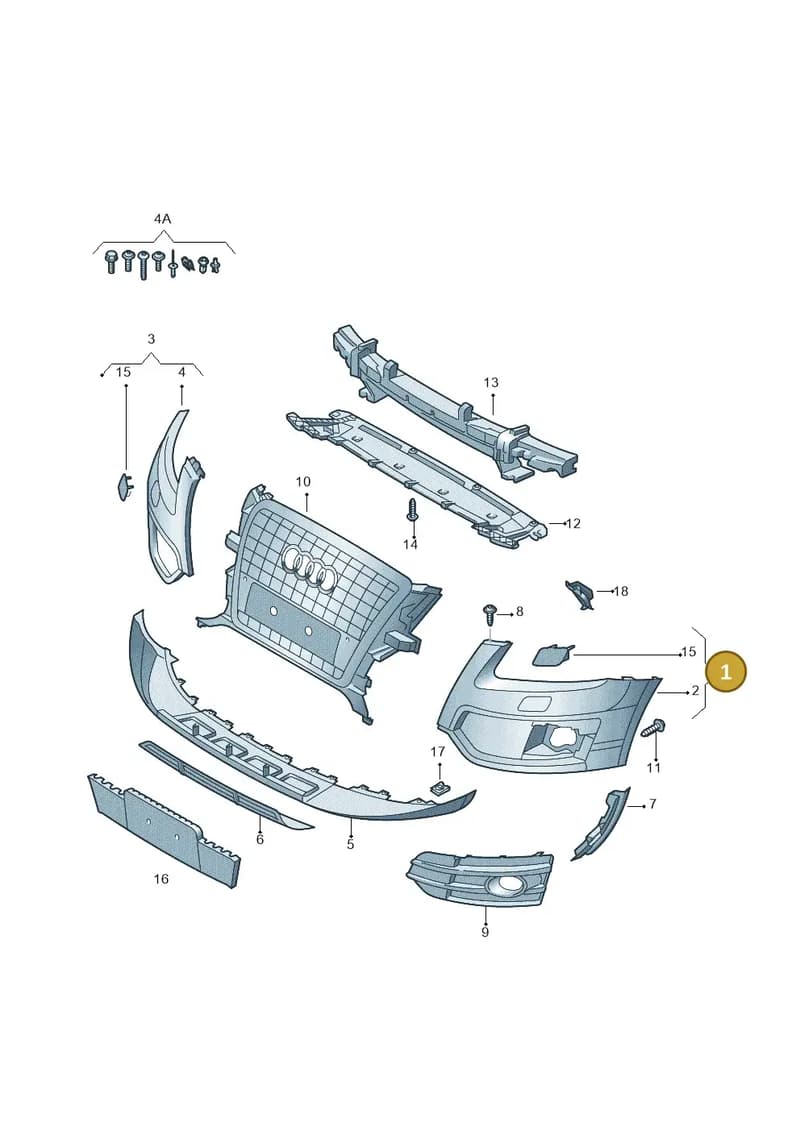 8R0807107KGRU — Audi Q5 qu. 2.0 TDI (2012-2017) diagram 647807300, position 1