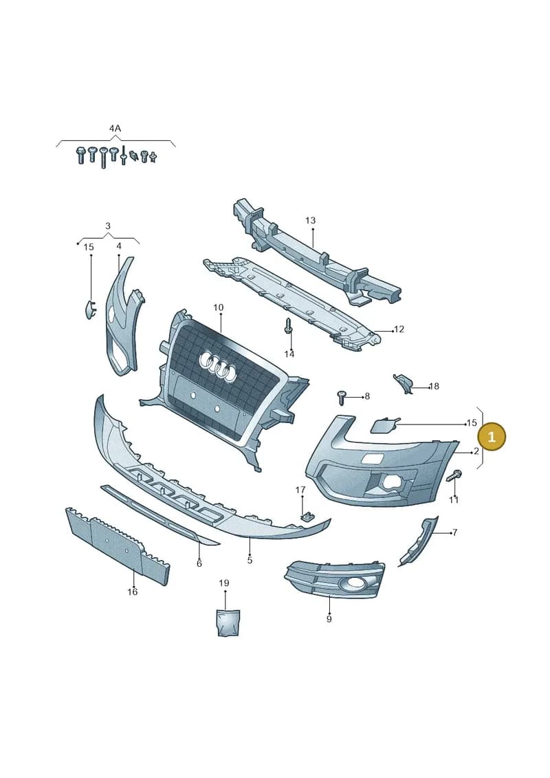 8R0807107LGRU — Audi Q5 (2009-2018) diagram 687807031, position 1