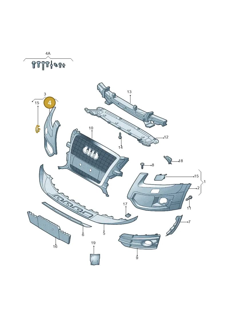 8R0807108JGRU — Audi Q5 (2009-2018) diagram 687807031, position 4