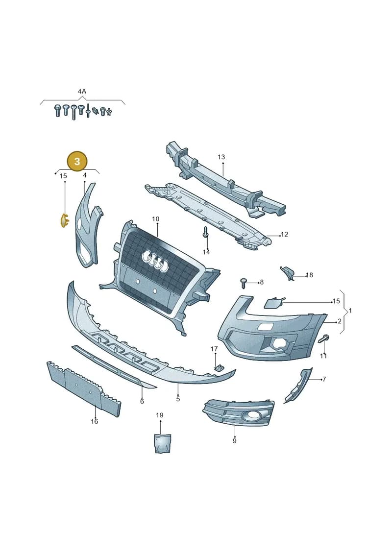 8R0807108KGRU — Audi Q5 (2009-2018) diagram 687807031, position 3
