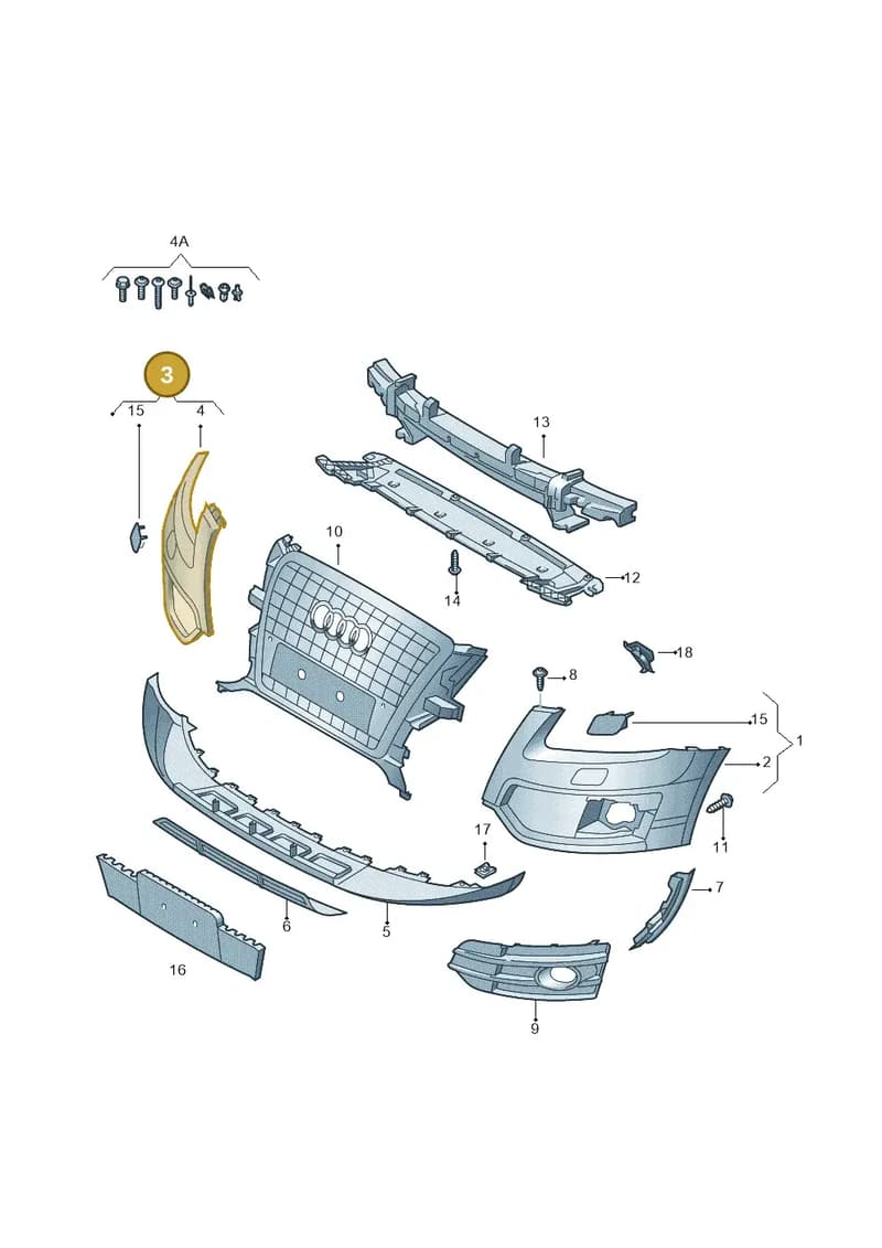8R0807108LGRU — Audi Q5 qu. 2.0 TDI (2012-2017) diagram 647807300, position 3