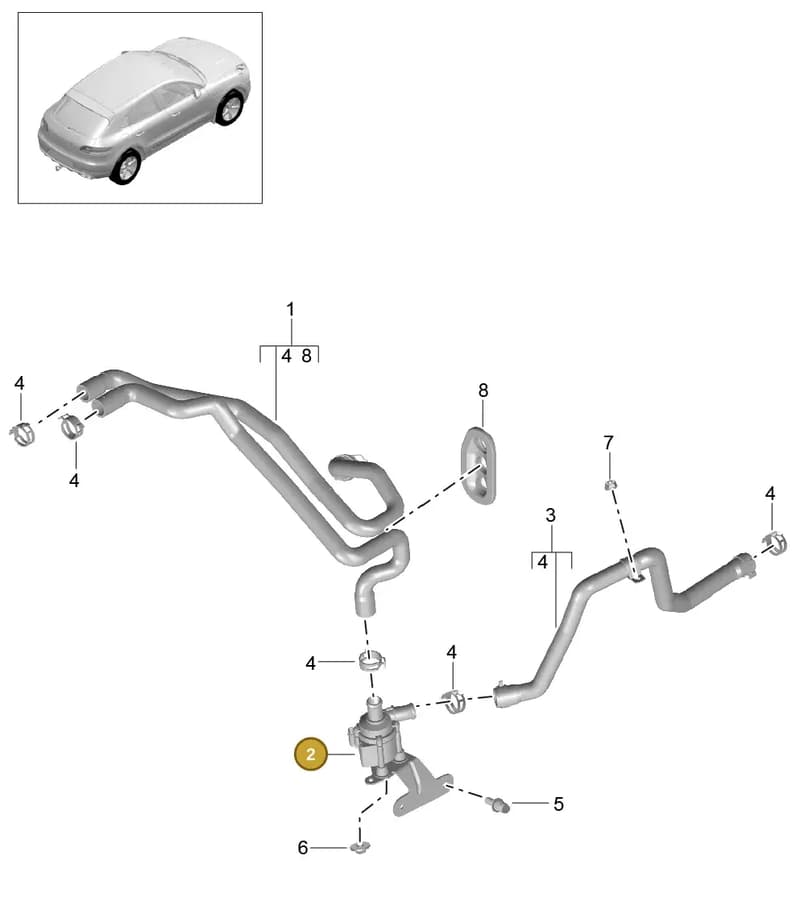 8R0819025J — Porsche Macan (2013-2018) diagram p44813000, position 2