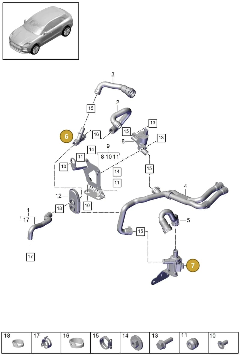 8R0819025J — Porsche Macan (2018-2022) diagram p52813300, position 6+7