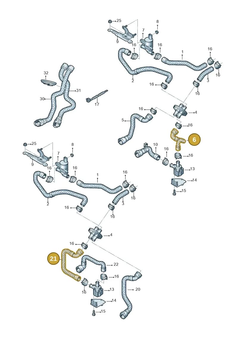 8R0819332G — Audi Q5 qu. 2.0 TDI (2012-2017) diagram 724819500, position 6+21