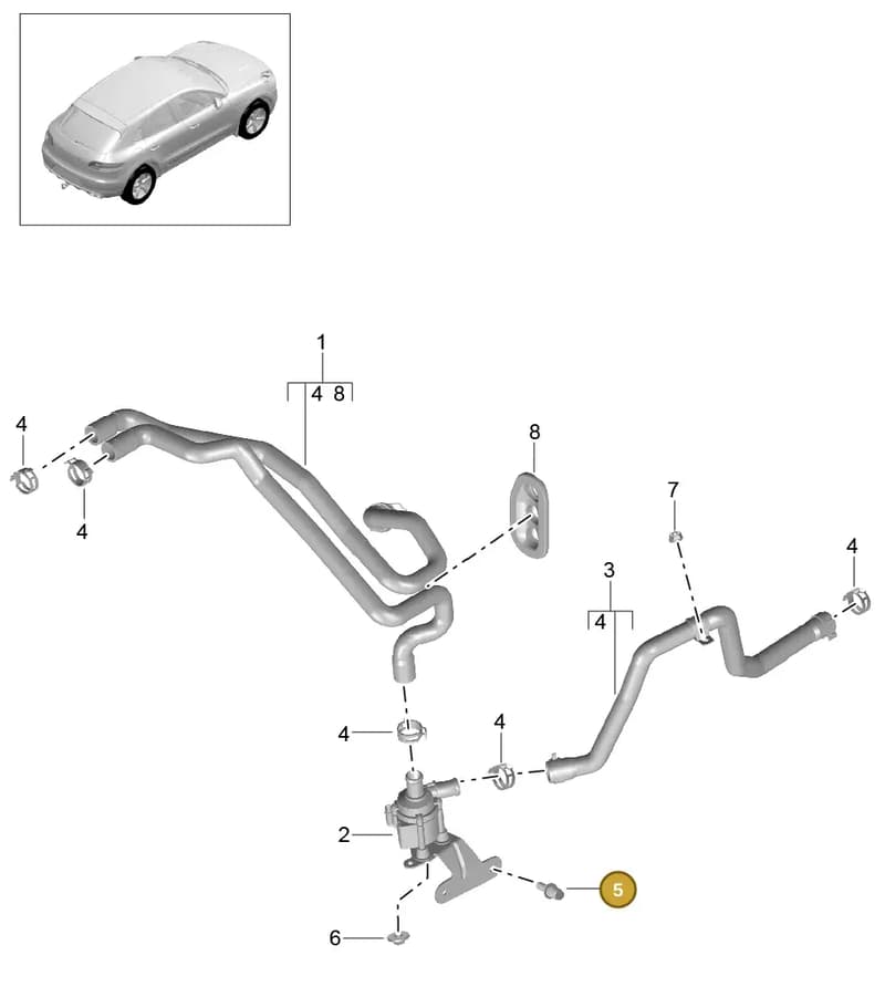 8R0819332G — Porsche Macan (2013-2018) diagram p44813000, position 5