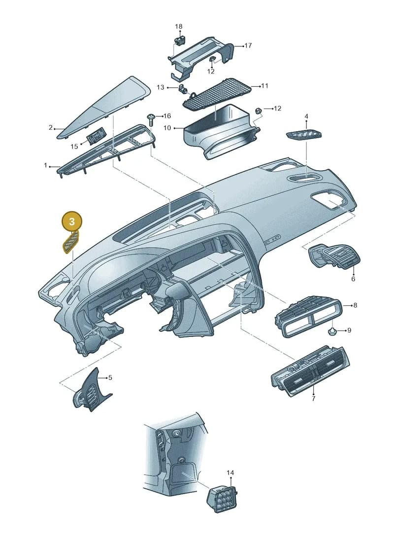 8R0819793AZ3 — Audi Q5 qu. 2.0 TDI (2012-2017) diagram 620819350, position 3