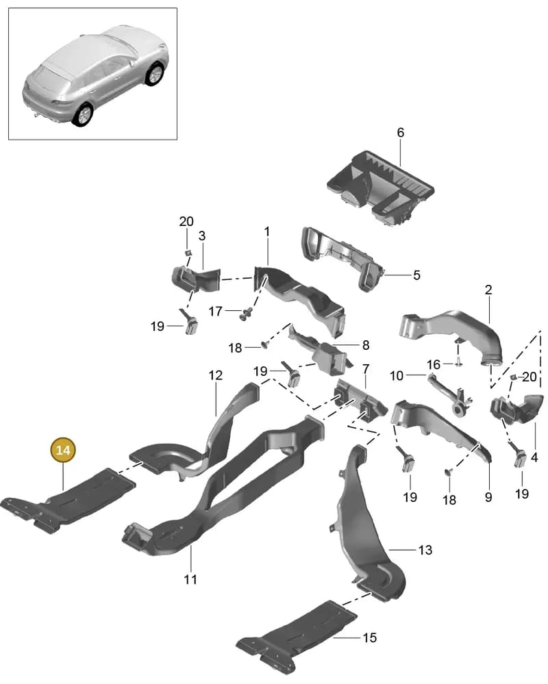 8R0819801 — Porsche Macan (2013-2018) diagram p44813040, position 14