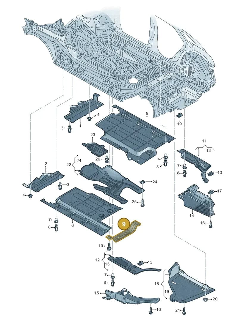 8R0825001C — Audi Q5 qu. 2.0 TDI (2012-2017) diagram 647825000, position 9
