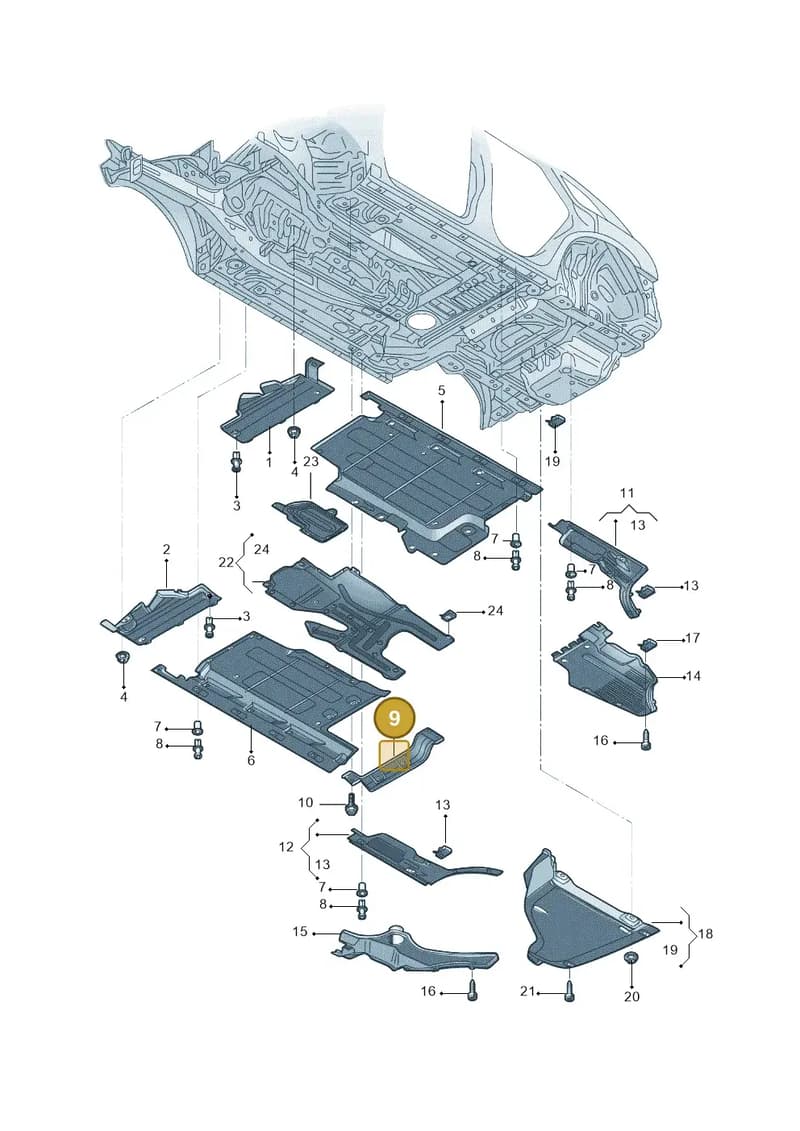 8R0825001C — Audi Q5 (2009-2018) diagram 687825000, position 9