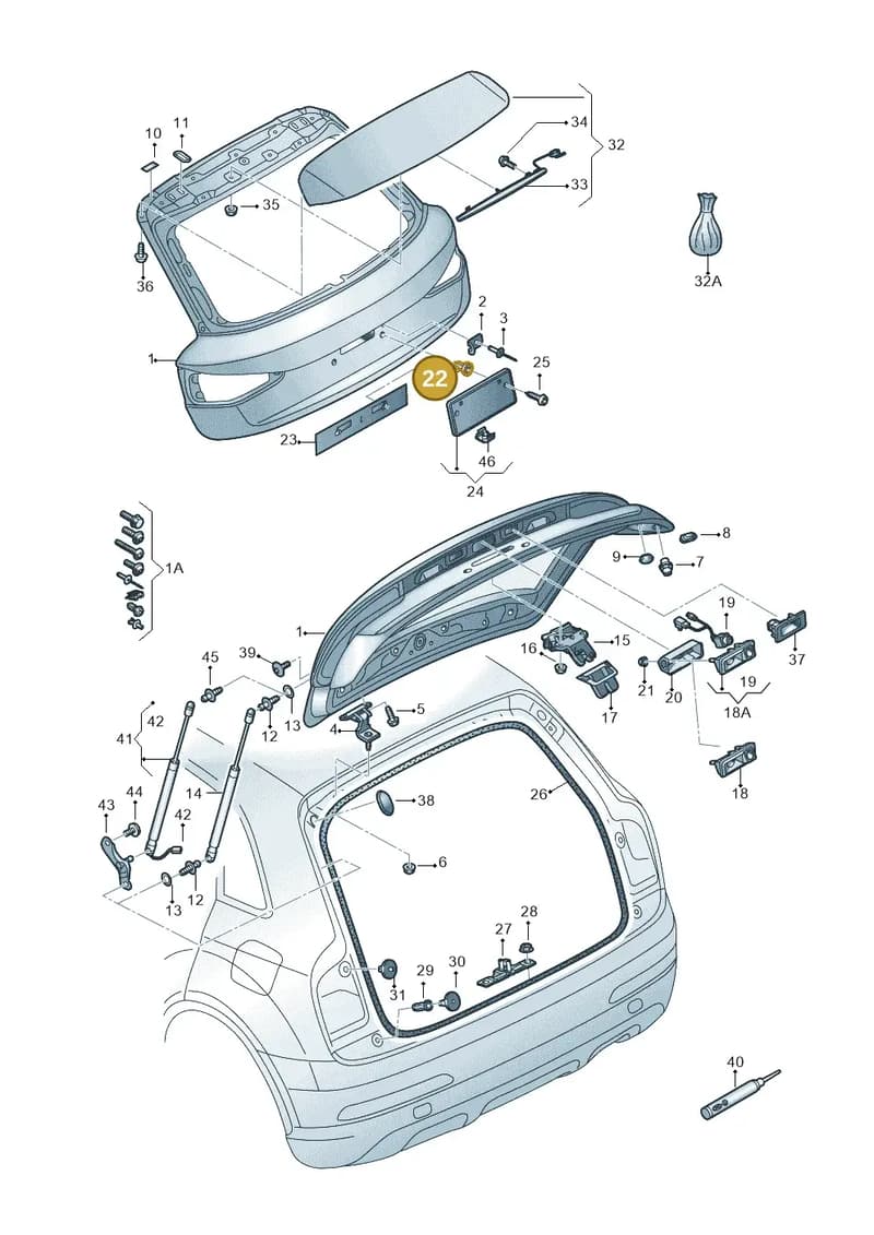 8R0827310 — Audi Q3 1.4 (2016-) diagram 728827000, position 22
