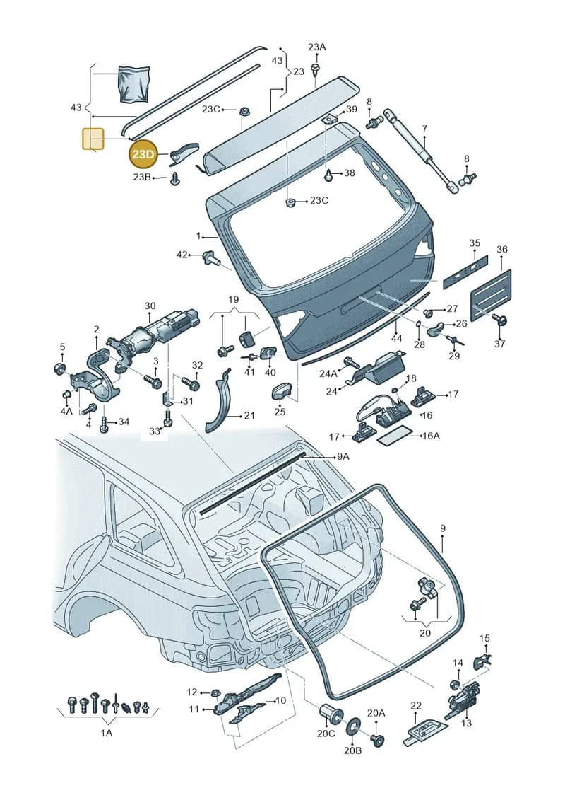 8R082755601C — Audi Q5 qu. 2.0 TDI (2012-2017) diagram 636827100, position 23D