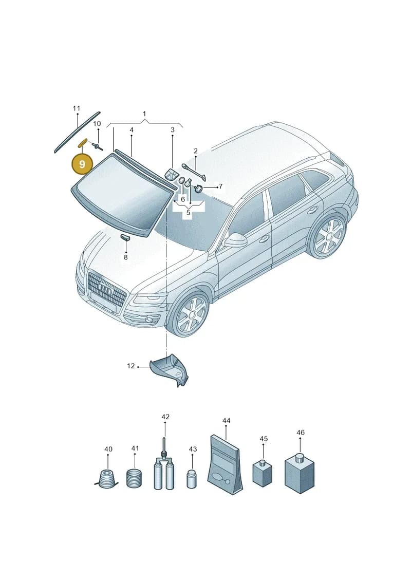 8R0845453A — Audi Q5 (2009-2018) diagram 687845000, position 9