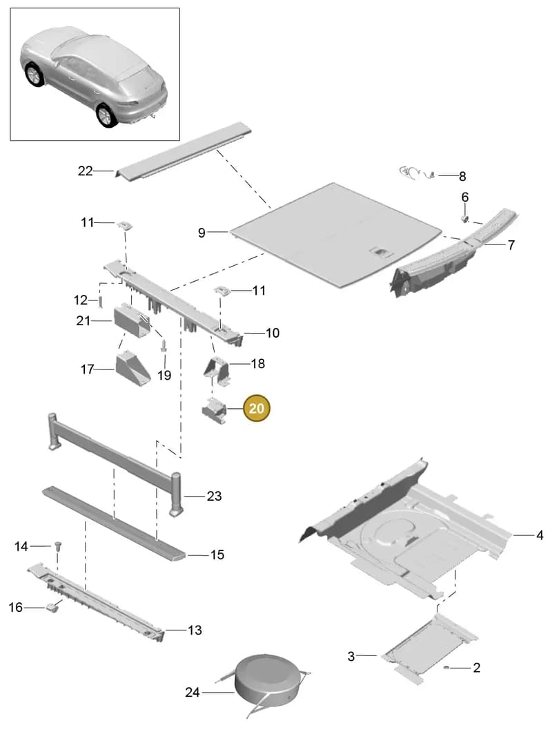 8R0863253F — Porsche Macan (2013-2018) diagram p44807050, position 20