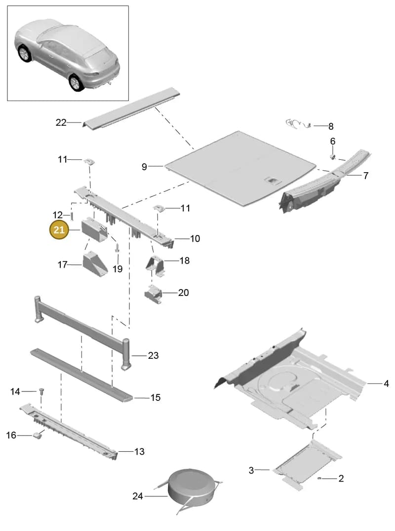 8R0863254C — Porsche Macan (2013-2018) diagram p44807050, position 21