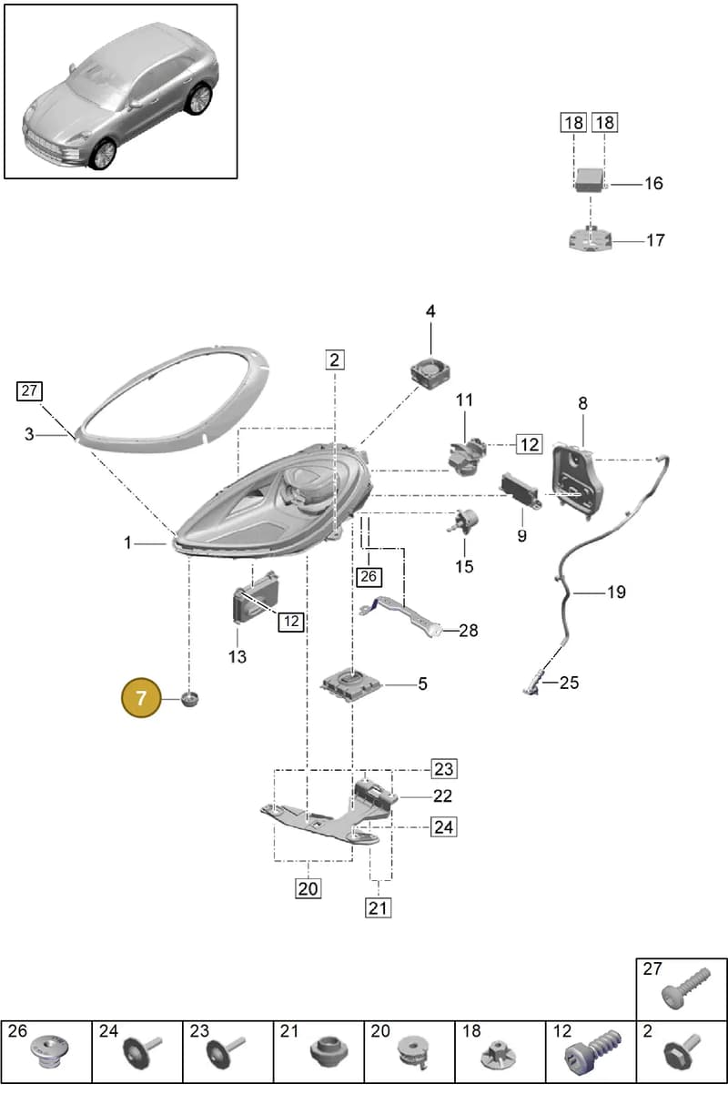 8R0880273A — Porsche Macan (2018-2022) diagram p52000220, position 7