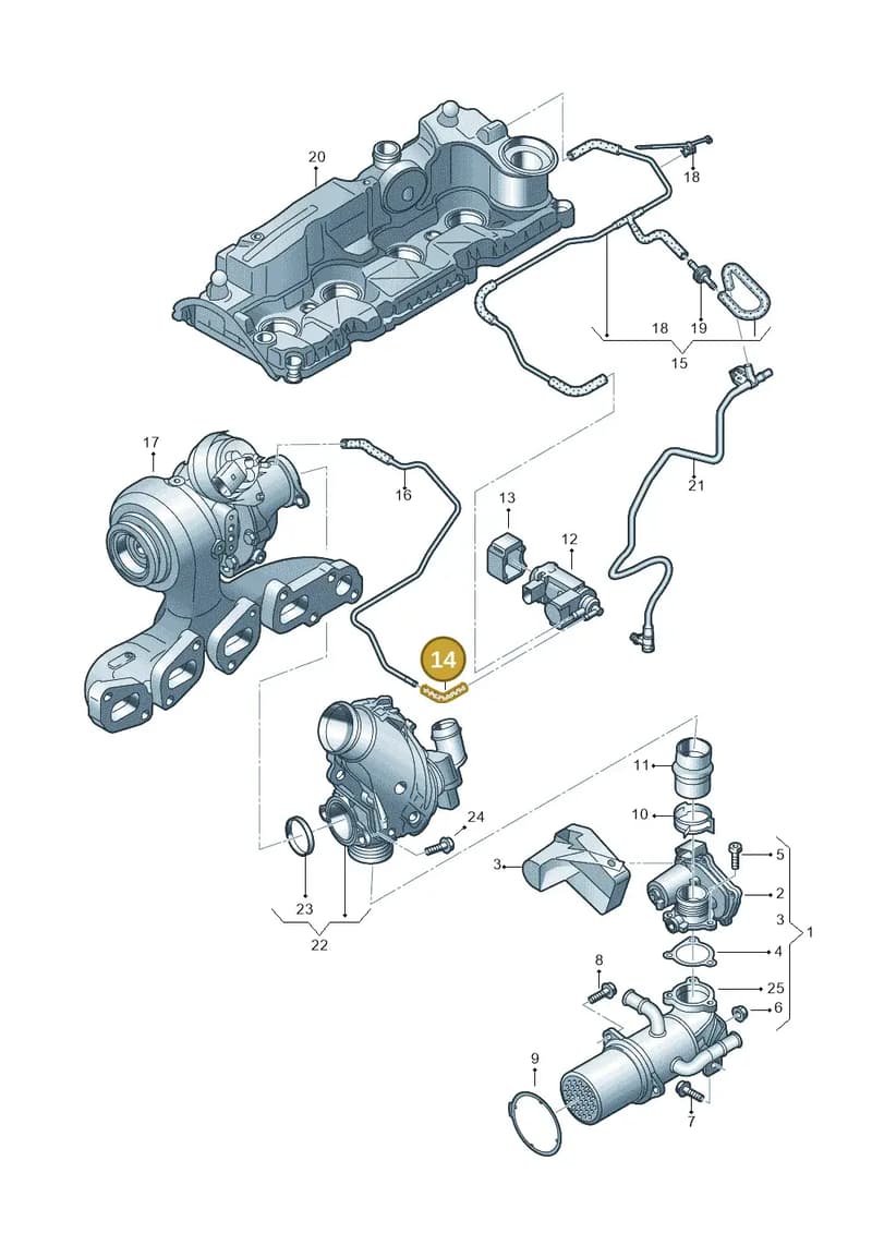 8R0906272T — Audi A6 (2014-2018) diagram 897131100, position 14