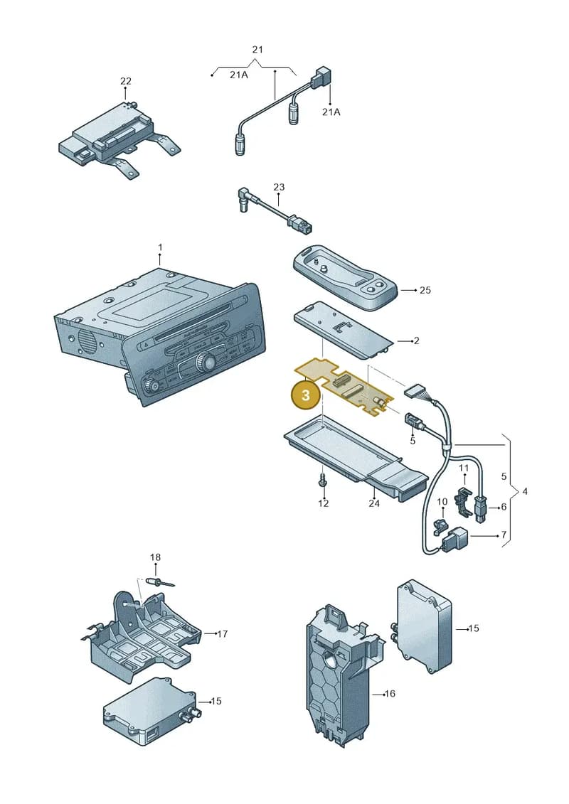 8R0919059 — Audi A1 Sportback (2014-2018) diagram 708035550, position 3