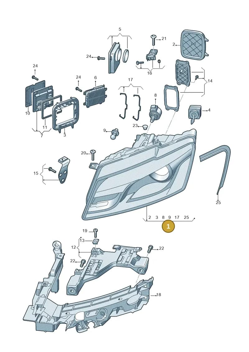 8R0941029AJ — Audi Q5 (2009-2018) diagram 647941100, position 1