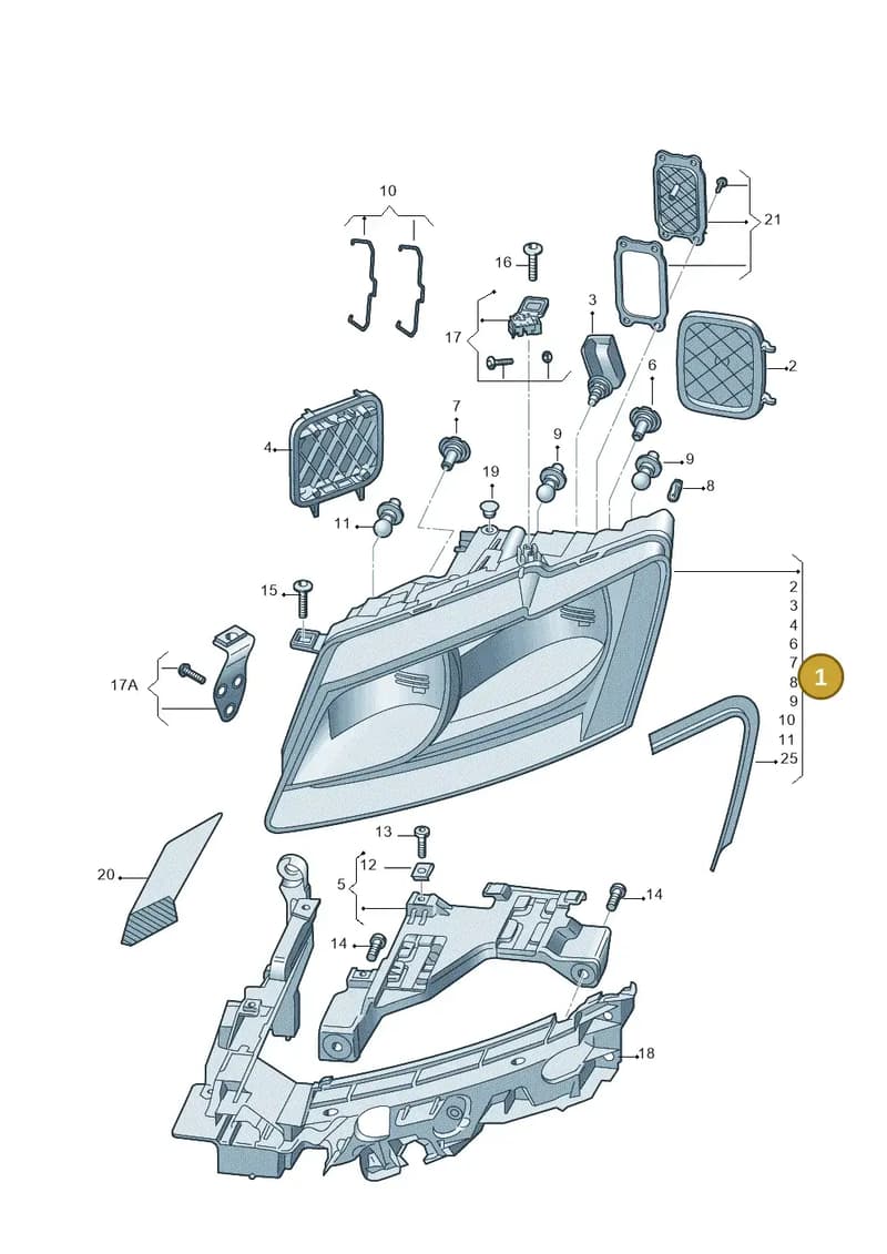 8R0941030L — Audi Q5 (2009-2018) diagram 647941000, position 1