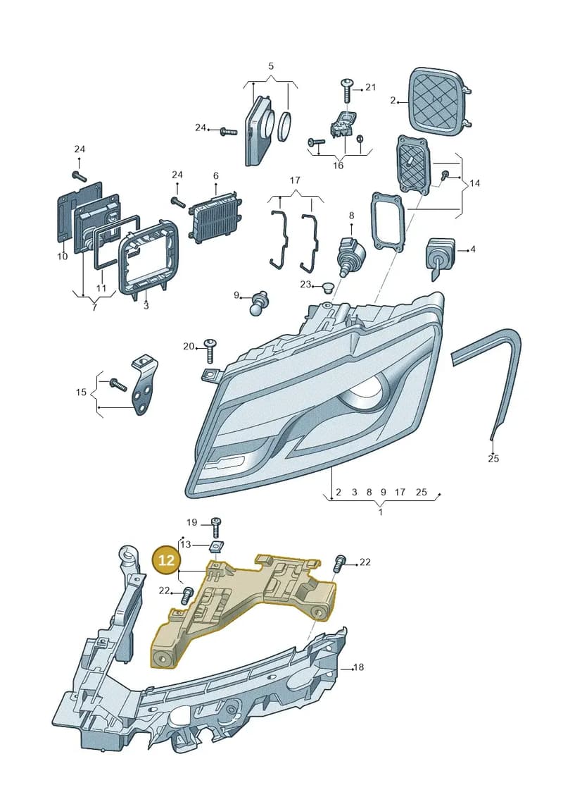 8R0941453 — Audi Q5 (2009-2018) diagram 647941100, position 12