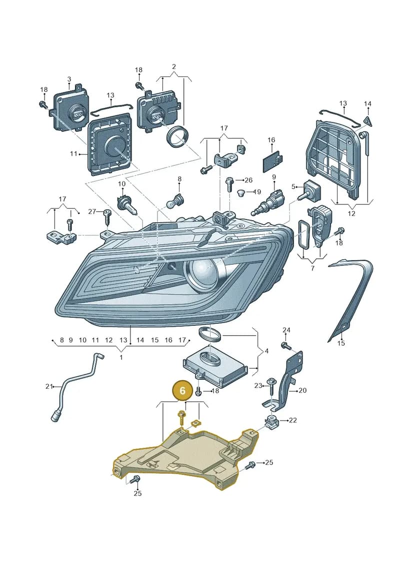 8R0941454A — Audi Q5 qu. 2.0 TDI (2012-2017) diagram 751941100, position 6