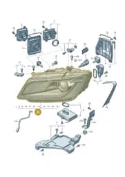 8R0941754C Audi Headlight for Cornering Light