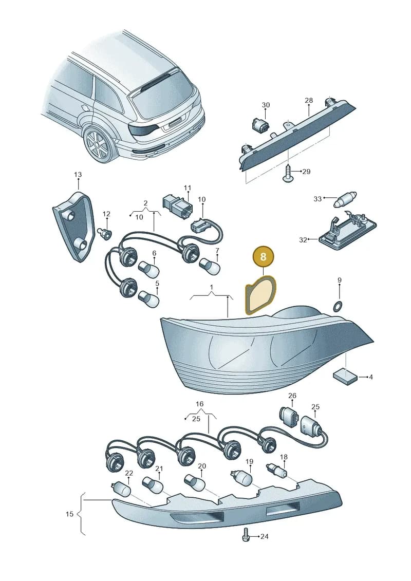 8R0945191A — Audi Q5 (2009-2018) diagram 493945000, position 8