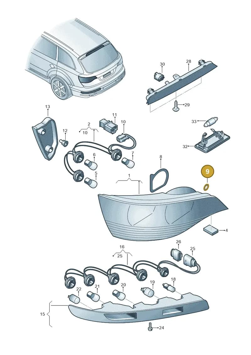 8R0945191B — Audi Q5 qu. 2.0 TDI (2012-2017) diagram 493945000, position 9