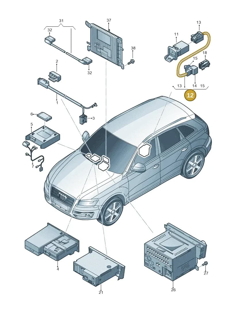8R0971159D — Audi Q5 qu. 2.0 TDI (2012-2017) diagram 751035380, position 12