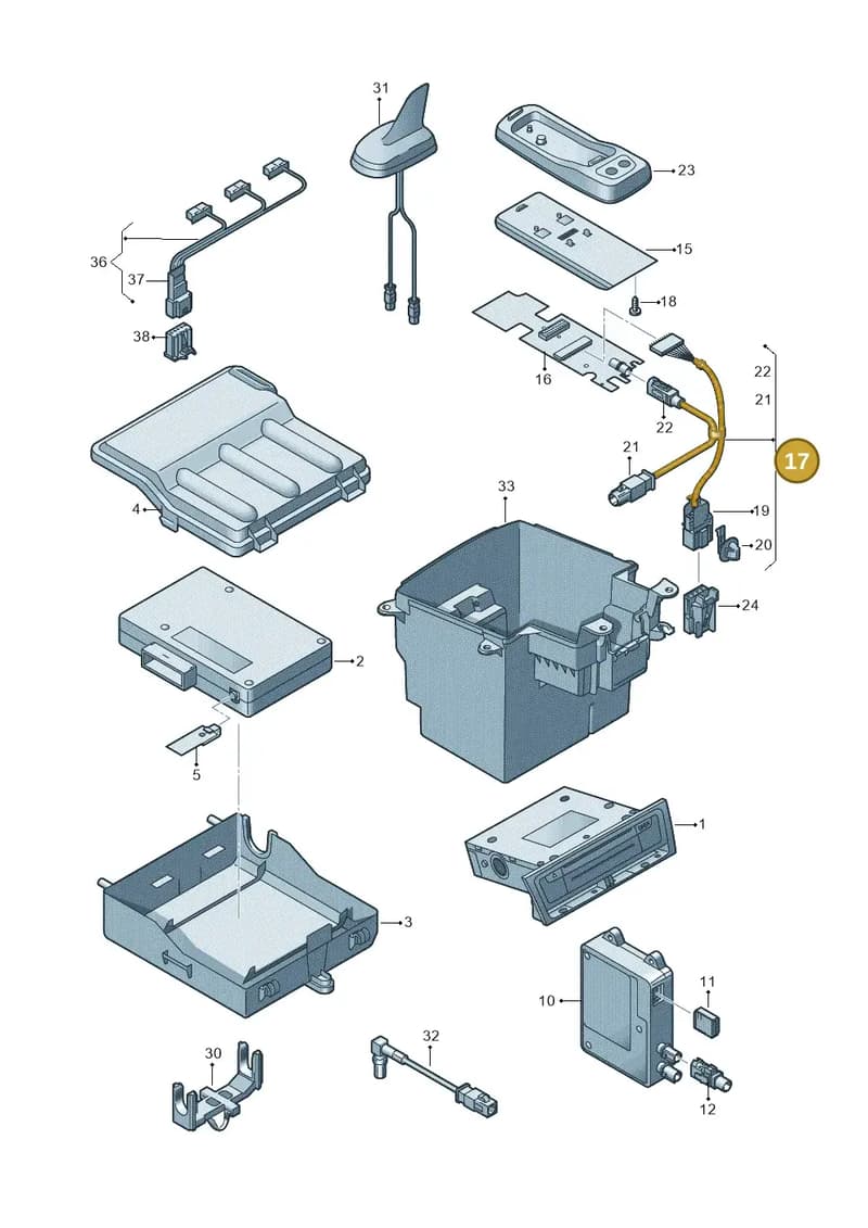 8R0971179 — Audi Q5 qu. 2.0 TDI (2012-2017) diagram 647035560, position 17
