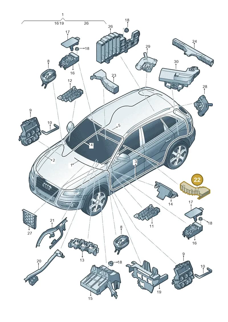 8R0971821 — Audi Q5 (2009-2018) diagram 647971800, position 22