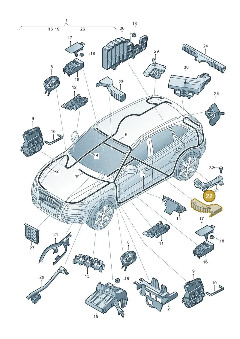 8R0971821 — Audi Q5 qu. 2.0 TDI (2012-2017) diagram 751971800, position 22